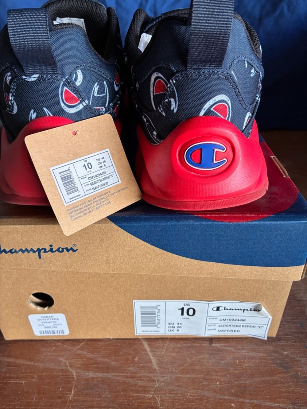Champion Navy Sneakers with Red Accents and Logo Print - Picture 2 of 3
